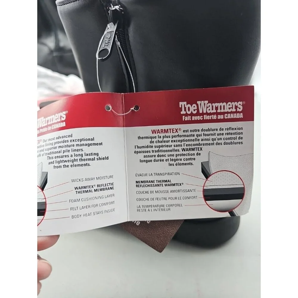 TOE WARMERS of CANADA MEN'S TRACK WATERPROOF LEATHER ‎ ZIP 11.5 New